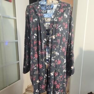 Floral Open Cardigan